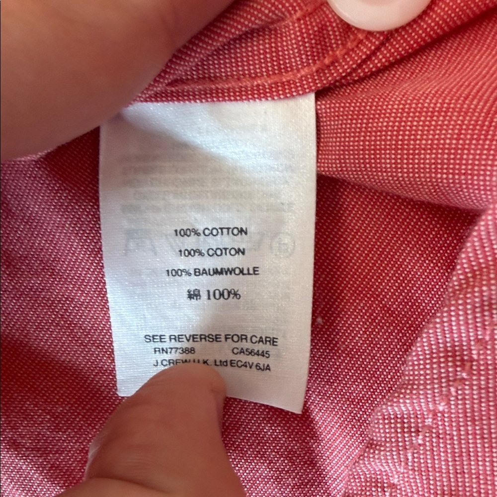J. Crew Men's Coral Button-Down Shirt - Picture 4 of 5